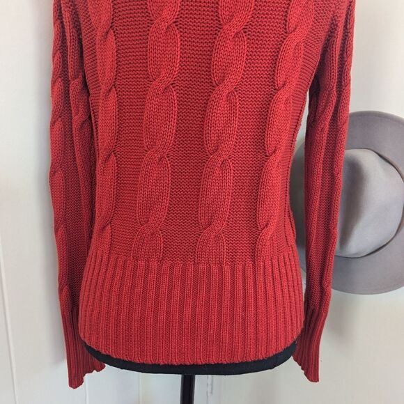 Saks 5th Avenue Silk Cashmere Cable Knit Hoodie Quiet Luxury S Preppy Nautical - Picture 7 of 8